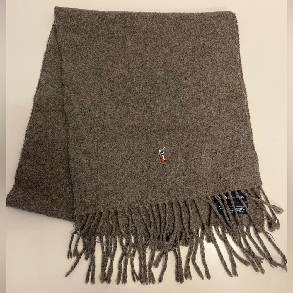 Polo Ralph Lauren Gray Wool Scarf